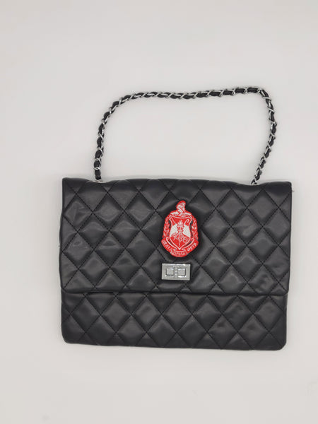 Embroidered Delta Sigma Theta Quilted Crossbody