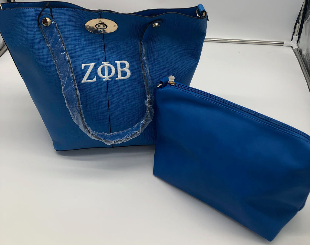 Embroidered Zeta Phi Beta 2 in 1 Handbag