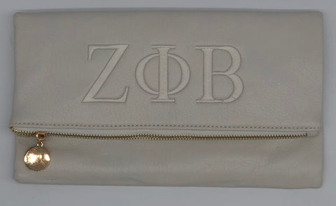 Zeta Phi Beta Pebble Texture Flat Clutch/Crossbody
