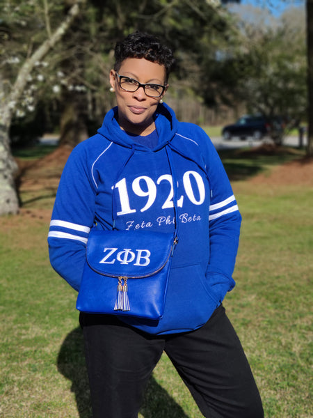 Zeta Phi Beta Royal Blue and White Hoodie
