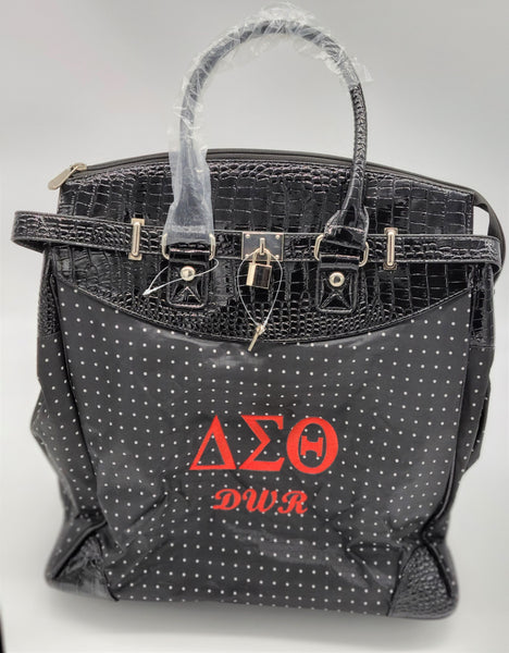 Embroidered Delta Sigma Theta Rolling Travel Tote