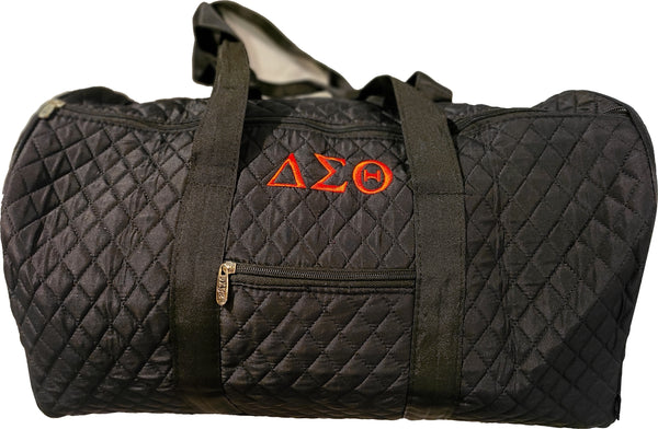 Embroidered Delta Sigma Theta Quilted Duffel Bag