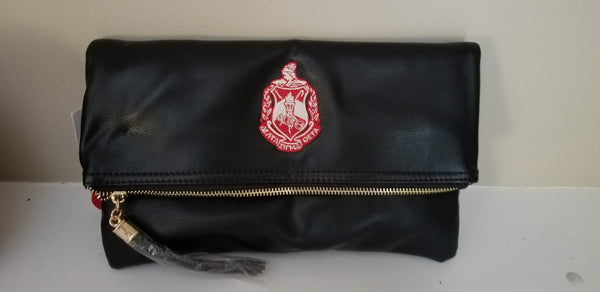 Embroidered Delta Sigma Theta Designer Flap Clutch