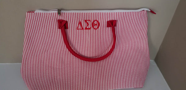 Embroidered Delta Sigma Theta Quilted Large Tote Bag