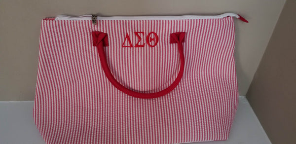 Embroidered Delta Sigma Theta Quilted Large Tote Bag