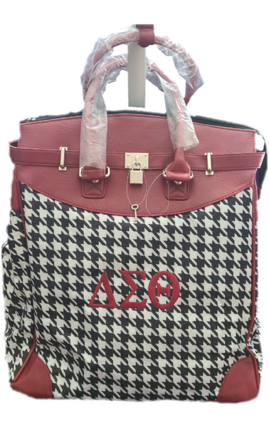 Embroidered Delta Sigma Theta Rolling Travel Tote