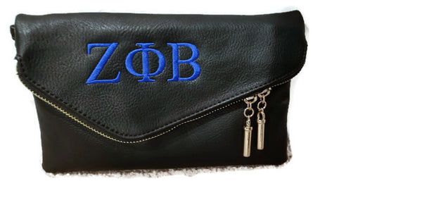 Embroidered Zeta Phi Beta Small Side Envelope Clutch