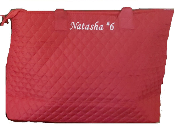 Embroidered Delta Sigma Theta Quilted Large Tote Bag