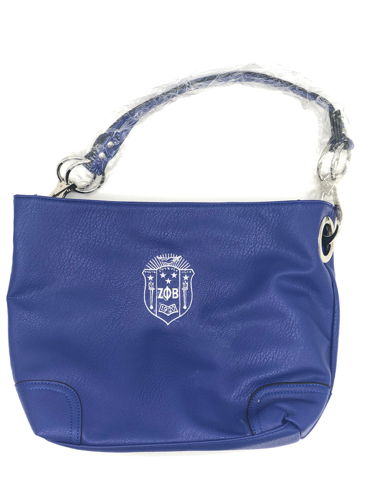 Embroidered Zeta Phi Beta Royal Bucket Handbag