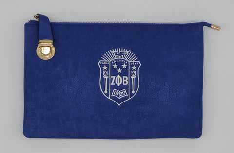 Embroidered Zeta Phi Beta Side Clasp Crossbody/Clutch