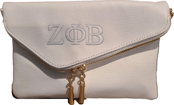 Embroidered Zeta Phi Beta Small Side Envelope Clutch